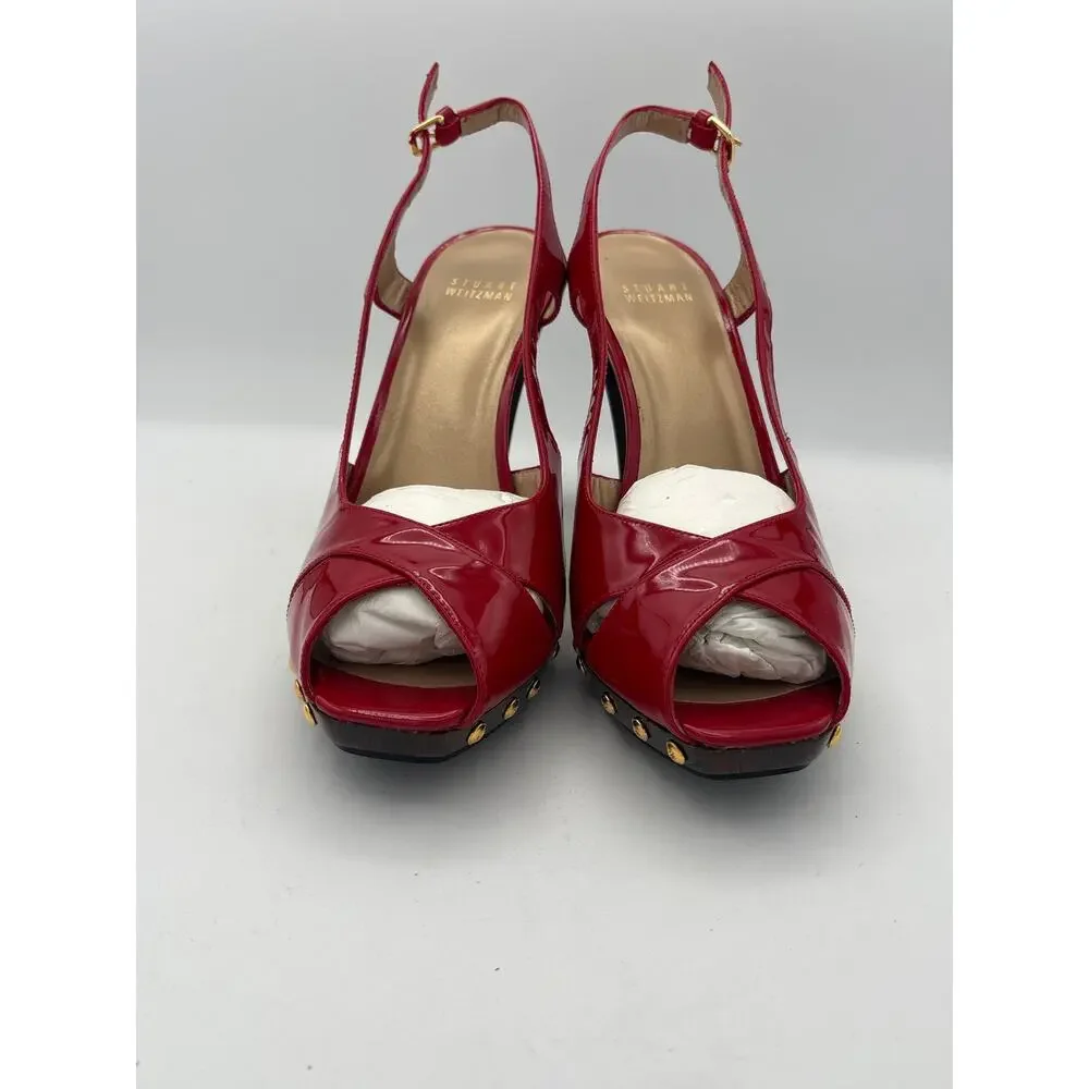 Women’s Stuart Weitzman Size 8.5 Bright Red Strappy Pumps